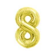 Nummer Light Gold Goldene Nummer 8 Folienballon 85 cm