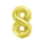 Nummer Light Gold Goldene Nummer 8 Folienballon 85 cm