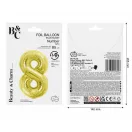Nummer Light Gold Goldene Nummer 8 Folienballon 85 cm