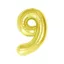 Nummer Light Gold Goldene Zahl 9 Folienballon 85 cm