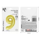 Nummer Light Gold Goldene Zahl 9 Folienballon 85 cm