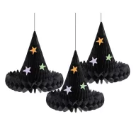 Halloween Black Hexenhut Hängedekoration Set 3-teilig