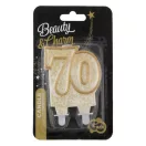 Farbe Gold Goldene Glitzer Zahl 70 Geburtstagskerze