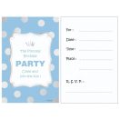 Farbe Silver Dots Blaue Einladung 6 Stk