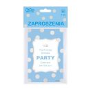 Farbe Silver Dots Blaue Einladung 6 Stk