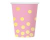 Polka dots Gold Dots Pink Pappbecher 6 Stk. 270 ml
