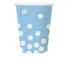 Farbe Silver Dots Blue Punktierte Papierbecher 6 Stück 270 ml