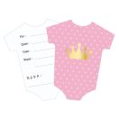 Baby Little Girl 6er Set Pink Einladungskarten
