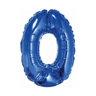 Nummer Blau 0 mini Zahlen Folienballon 35 cm