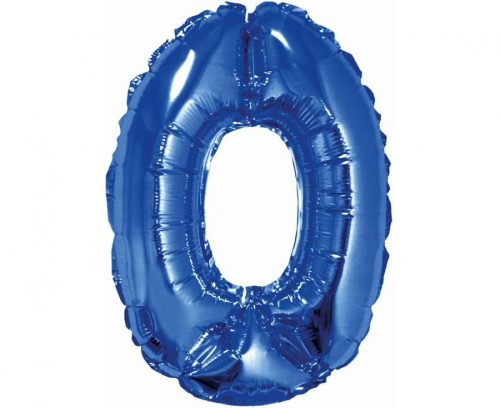 blue, Blauer Mini Nummer 0 Folienballon 35 cm
