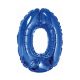 blue, Blauer Mini Nummer 0 Folienballon 35 cm