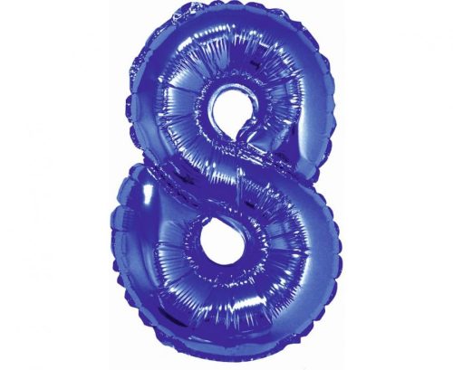 Nummer Blaue, blaue Nummer 8 Mini-Folienballon 35 cm