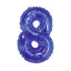 Nummer Blaue, blaue Nummer 8 Mini-Folienballon 35 cm