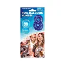 Nummer Blaue, blaue Nummer 8 Mini-Folienballon 35 cm