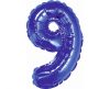 blue, Blau mini Nummer 9 Folienballon 35 cm