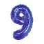 Nummer Blue, Blau Nummer 9 Mini-Folienballon 35 cm