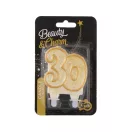 Farbe Gold Goldene glitzernde 30. Geburtstagskerze, Zahlenkerze