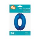 Nummer B&C Blue Blaue Nummer 0 Folienballon 92 cm