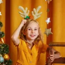 Weihnachten Gold Goldenes Geweih-Stirnband 17 cm