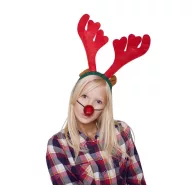 Weihnachten Red Geweih-Stirnband mit Nase
