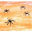 Halloween Orange Spinnennetz mit Spinnen