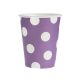 Lila Purple Polka Dots Pappbecher 6 Stk. 270 ml