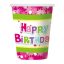 Geburtstag Pink Happy Birthday Pappbecher 6 Stk. 270 ml