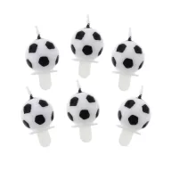 Fußball Soccer Ball, Tortekerzenset 6-teilig