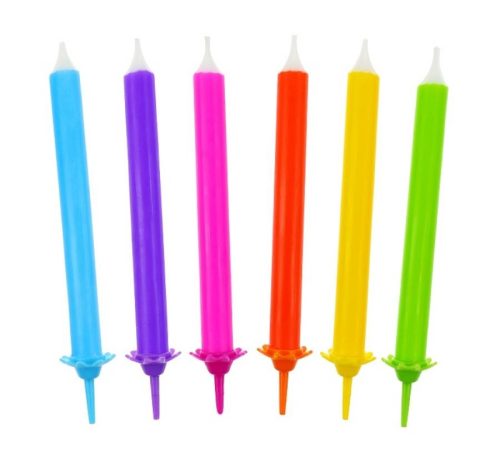 Farbe Rainbow Regenbogen Kuchenkerzen Set, 12 Stück