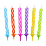 Farbe Spiral Geburtstagskerzen-Set, 12 Stk