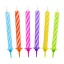 Farbe Spiral Geburtstagskerzen-Set, 12 Stk