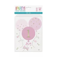 Erster Geburtstag Pink 8-teiliges Papiertütenset