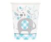 Elefant Floral Blauer Papierbecher 8-tlg 266 ml