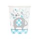 Elefant Floral Blauer Papierbecher 8-tlg 266 ml