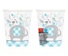 Elefant Floral Blauer Papierbecher 8-tlg 266 ml