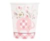 Elefant Floral Rosa Papierbecher 8 Stk 266 ml