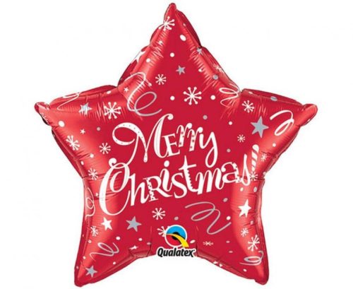 Weihnachten Frohe Weihnachten Roter Stern, Folienballon 51 cm