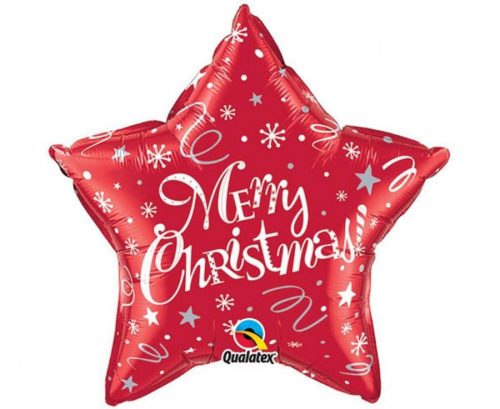 Merry Christmas Red Star Folienballon 51 cm