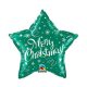 Merry Christmas Green Star Folienballon 51 cm