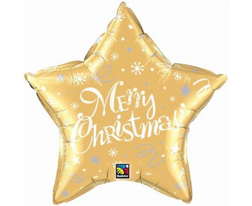 Merry Christmas Gold Star Folienballon 51 cm