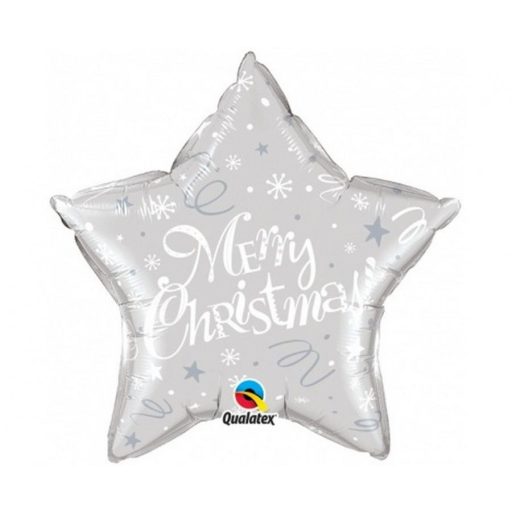 Weihnachten Merry Christmas Silver Star, Folienballon 51 cm
