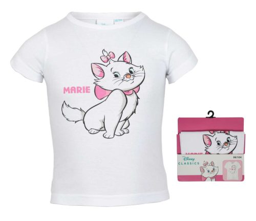 Disney Marie White Kinder Kurzarmshirt mit Katze, 92-128 cm