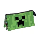 Minecraft Face 3-fach Federmäppchen 22 cm