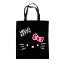 Hello Kitty Black Leinentasche, Einkaufstasche 44 cm