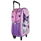 Hello Kitty Kuromi Purple rollbarer 3D Kindergarten-Rucksack, Tasche 32 cm