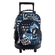 Gamer Press Start premium Roll-Schultasche, Rucksack 44 cm