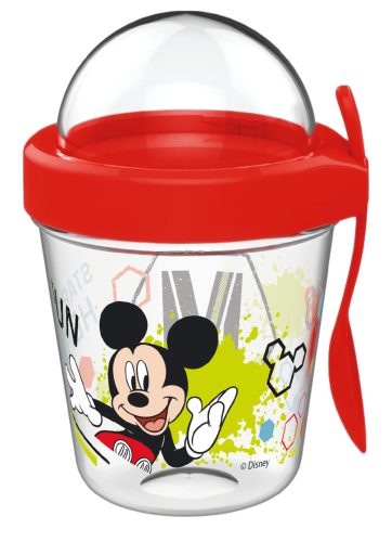 Disney Mickey Becher Snack mit Deckel und Löffel 350 ml