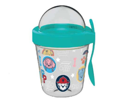 Paw Patrol Heads Becher Snackhalter mit Deckel und Löffel 350 ml