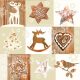 Weihnachten Brown Collage Servietten 20er Pack, 33x33 cm