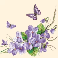 Blume Violet Servietten 20er Pack 33x33 cm